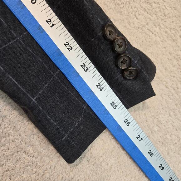 Lauren Ralph Lauren Wool Blazer Sports Coat Men's 44L Two Button Gray Plaid - Picture 5 of 15